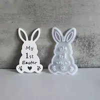 Easter Theme Rabbit with Word Pattern DIY Silicone Table Lamp Molds