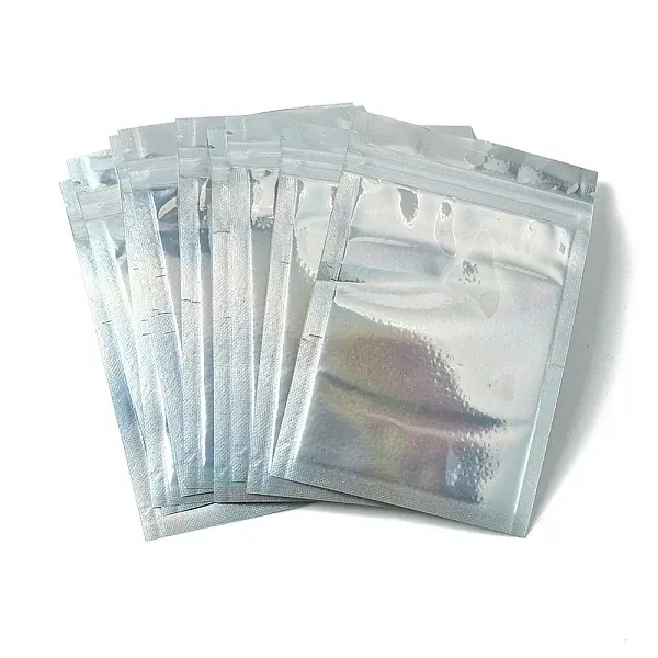 Rectangle Zip Lock Plastic Glitter Holographic Bags
