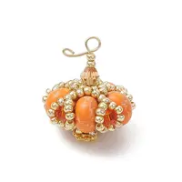 Handmade Glass Seed Beaded & Synthetic Dyed Imperial Jasper Beads Pendants