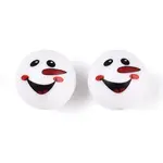 Christmas Printed Opaque Acrylic Round Beads