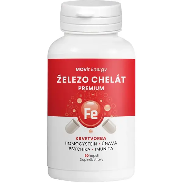 Movit Energy Železo Chelát PRÉMIA kapsuly na podporu krvotvorby 90 cps