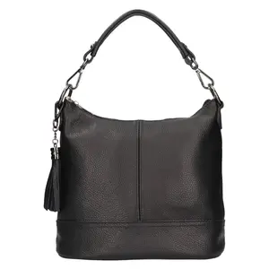 Dámska kožená kabelka Italia Silla - čierna