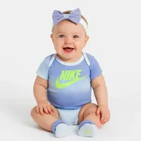 Nike ombre stripe headband, bodysuit & bib  3-piece set 6-12 m