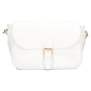 Dámská kožená crossbody kabelka Italia Melanis - bílá