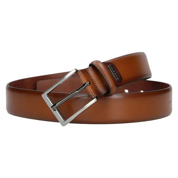 Kožený pánsky opasok Bugatti Felipe - koňak