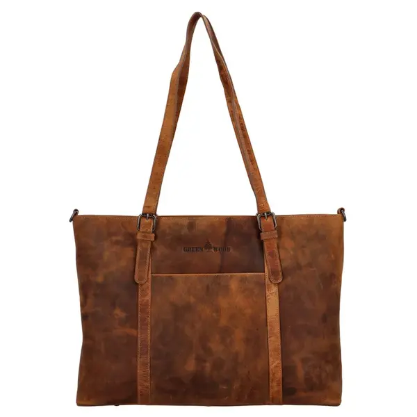 Dámska kožená kabelka Greenwood Lena - koňak