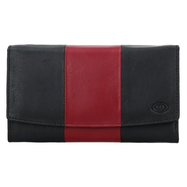 Dámská kožená peněženka DD Anekta Alena - černo-červená