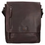 Pánská kožená taška přes rameno Mustang Hugo - tmavě hnědá