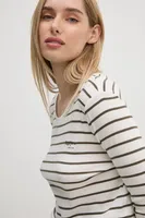 Bavlněné tričko s dlouhým rukávem Pepe Jeans FINNA béžová barva, PL505937