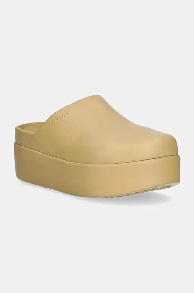 Pantofle Crocs Dylan Platform Clog dámské, béžová barva, na platformě, 209869