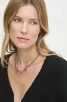 Ručně vyrobený náhrdelník lunula s ametystem Answear.LAB