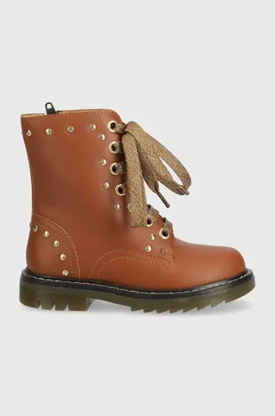 Dětské kožené workery Pom D'api SID HI STUD