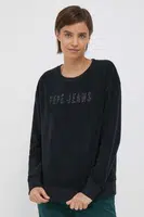 Mikina Pepe Jeans dámská, černá barva, s aplikací