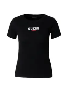 GUESS JEANS Tričko  červená / čierna / biela