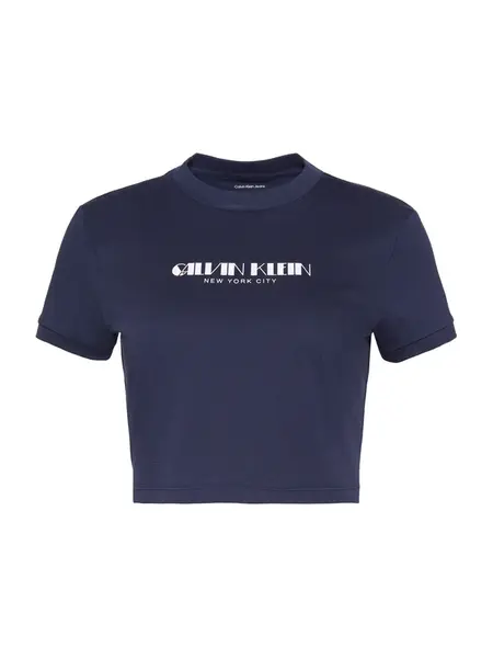 Calvin Klein Jeans Tričko  modrofialová / biela