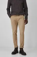 Kalhoty Medicine pánské, béžová barva, přiléhavé