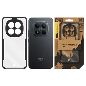 Zadní kryt Tactical Quantum Stealth pro Xiaomi Redmi Note 15 Pro, transparentní černá