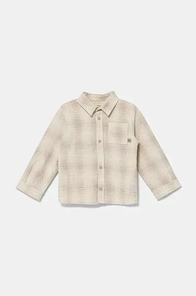 Dětská košile Calvin Klein Jeans béžová barva, IN0IN00272