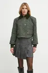 Bunda s příměsí vlny Patou zelená barva, přechodná, oversize, OU0270188