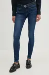 Džíny Pepe Jeans SKINNY JEANS LW dámské, tmavomodrá barva, PL204583DP6