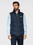 Ombre Men's quilted sleeveless jacket with neon accents - navy blue
