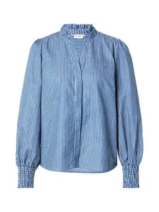 NÜMPH Blúzka 'Emilie'  modrá denim / biela