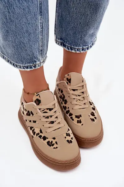 Boto Dámske tenisky na platforme Panterka béžové Denissa