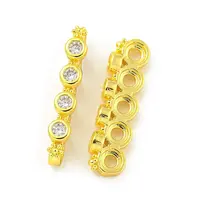 Brass Clear Cubic Zirconia Spacer Bars