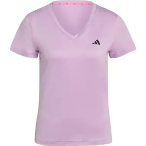 adidas WORKOUT MIN V NECK TEE Dámské triko, fialová, velikost