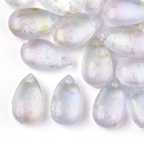 Two Tone Transparent Spray Painted Glass Charms