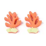 Coralline Opaque Resin Cabochons