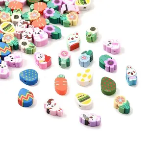 Easter Theme Handmade Polymer Clay Bead Strands