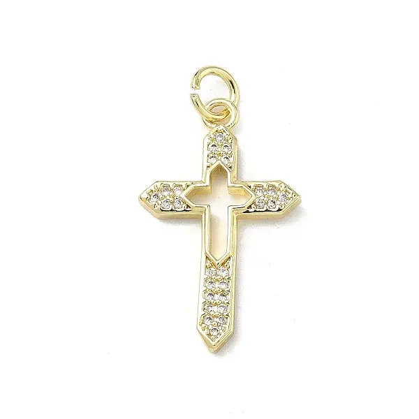 Brass Micro Pave Clear Cubic Zirconia Pendants