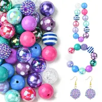 DIY Round Resin Beads and Acrylic Beads Jewelry Making Findings Kits