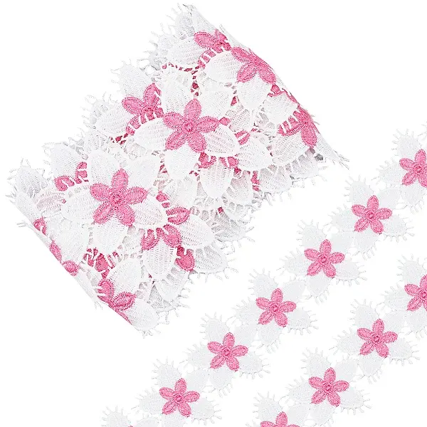 Flower Polyester Eyelash Lace Trim Ribbon