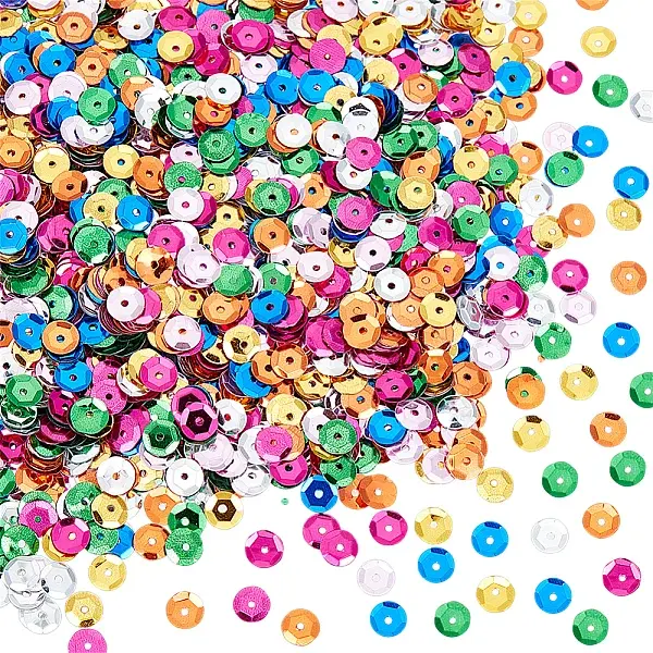 140G 7 Colors Plastic Paillette Beads