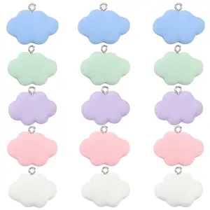 15Pcs 5 Colors Resin Pendants