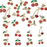 16Pcs 8 Styles Cherry Alloy Pendants