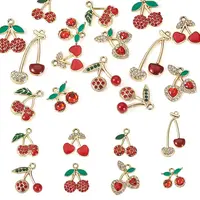 16Pcs 8 Styles Cherry Alloy Pendants