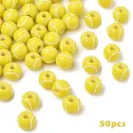 50Pcs Tennis Opaque Acrylic Beads