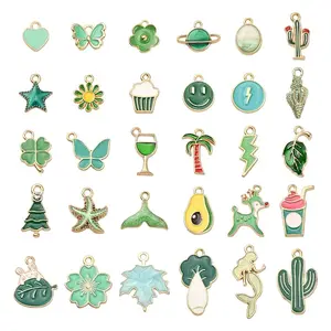30Pcs 30 Style Alloy Enamel Pendants