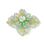 Brass Glass Seed Beaded Flower Pendants