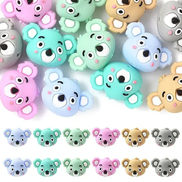 12Pcs 6 Colors Silicone Beads