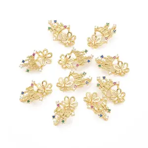 Brass Cubic Zirconia Peg Bails Pendants