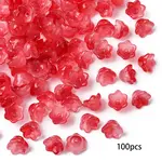 100Pcs Transparent Two Tone Spray Painted Glass Bead Caps