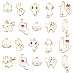 50Pcs 10 Styles Alloy Enamel Charms