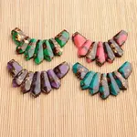 Assembled Dyed Synthetic Imperial Jasper and Bronzite Pendants