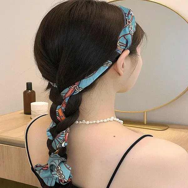 1Pc Polyester Iron and Resin Hair Bands