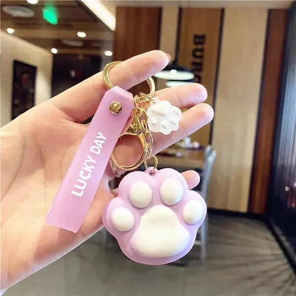 Epoxy Resin Cat Paw Keychain