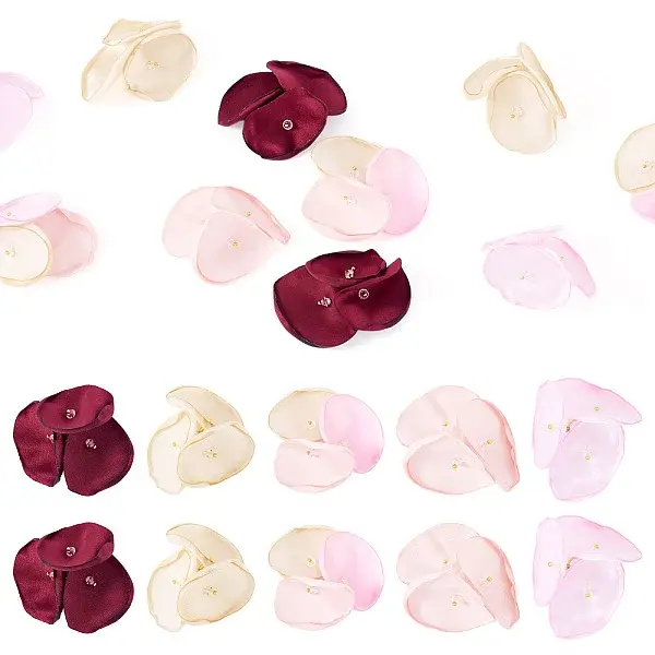 20Pcs 5 Style Silk Artificial Rose Flower Pendants